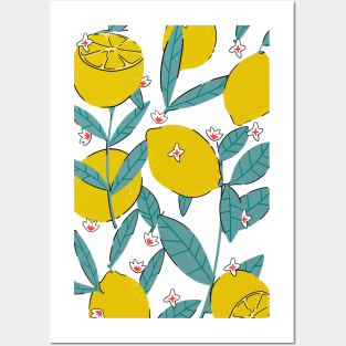 Lemon pattern Posters and Art